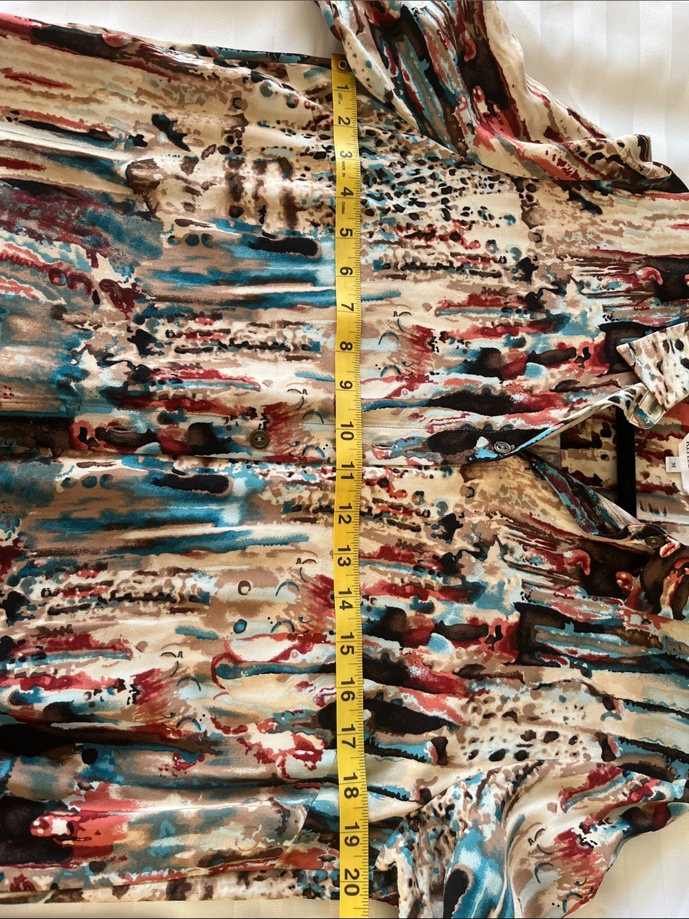 Reflections Abstract Print Button-Up Blouse - Picture 4 of 5